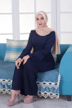 Moslimské Ženy Maxi Bodycon Plášť Šaty Elegantné Horn Dlhý Rukáv Bell Rukáv Abaya Jilbab Nové