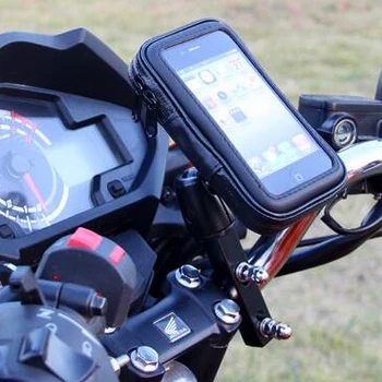Motocykel Držiaka Telefónu Pripojiť Telefón Stojan Podporu pre iPhone7 5S 6 Plus GPS Bicykel Držiak s Vodotesný Vak soporte symbian, symbian moto