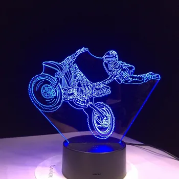 Motocykel Kúsky Dotyk stolná lampa 7 Farieb Zmena Stolná Lampa 3D Lampa Novinka Led Nočné Svetlo LED Svetlo Kvapka Loď Nový Rok Darček