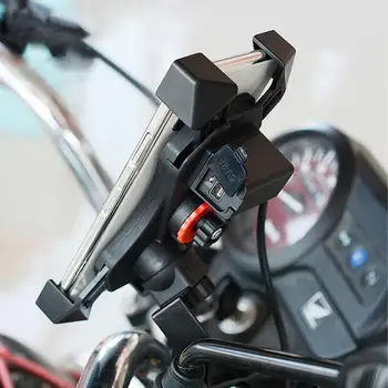 Motocykel Riadidlá Montáž USB Nabíjanie Mobilného Telefónu, GPS Držiak na Stenu Stojan