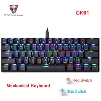 MOTOSPEED CK104 CK61 ruský anglický Mechanické Klávesnice RGB Podsvietenie Anti-Tieňov Herné klávesnice Pre Teclado Hra Počítača