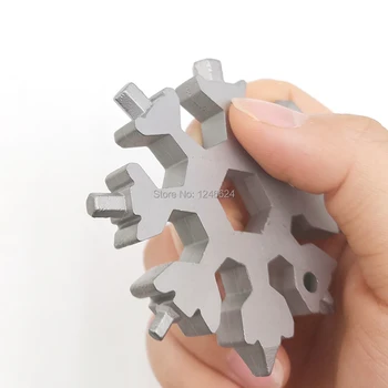 MQ-181 tvar kľúča skrutkovač keychain snowflake multi nástroj vonkajšie kľúč reťazca