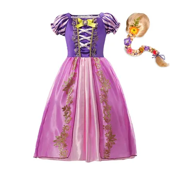 Mrazené Dievčatá Rapunzel Sneh Biele Šaty deti Halloween Nádherná Princezná Kostýmy Detí Cosplay Oblečenie Deti Flitrami Šaty