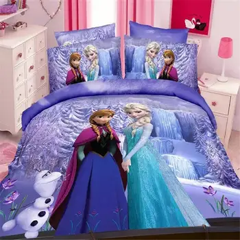 Mrazené Elsa Anna Princezná 3D Tlač Obliečky Kryt Nastaví Twin Jeden pre Dievčatá Spálňa Decor Deka Kryt a obliečka na Vankúš NOVÝ ROK Darček