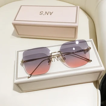 MS Ženy, slnečné Okuliare bez obrúčok UV400 Dizajnér Značky Vysokej Kvality Gradient Slnečné Okuliare Žena oculos S Box