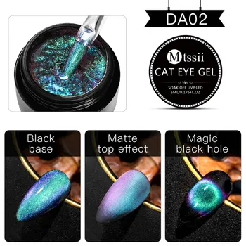 Mtssii 11/8PCS 9D Galaxy Cat Eye Led Gél lak na Nechty Nastaviť Chameleon Magnetický UV Nechty Lak na Nechty, Štetec Potrebné Black základným náterom