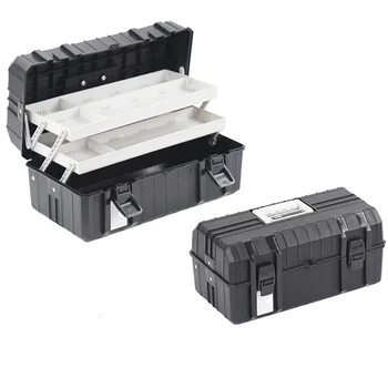 Multi-funkčné tri vrstvy, plastové toolbox skladacie hardvér príslušenstvo tool box organizátor diely plastové prípade skladovania