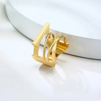 Multi layer prostredníkom Prstene pre Ženy Crossover krásny dizajn z Nehrdzavejúcej Ocele Zlatá Farba Krúžok