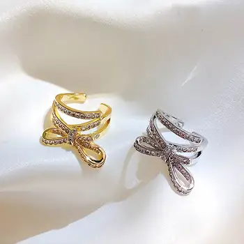 Multi Vrstvy Veľké Bowknot Prstene Pre Ženy 2020 Nové Šperky Osobnosti Vyhlásenie Otvoriť Krúžok Nastaviteľné Bijoux