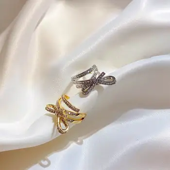 Multi Vrstvy Veľké Bowknot Prstene Pre Ženy 2020 Nové Šperky Osobnosti Vyhlásenie Otvoriť Krúžok Nastaviteľné Bijoux