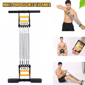 Multi-účel Hrudníka Expander 5-Jar Mužov Výkon Exerciser s Grip Exerciser Domáce Fitness Zariadenie,