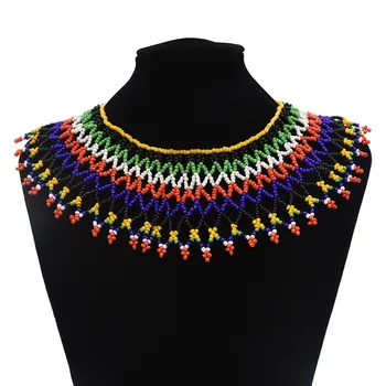 Multicolor Južnej Afriky Živice Korálkový Náhrdelník Bib Vyhlásenie India Zulu Etnické Kmeňové Egyptské Šperky Pre Ženy, Svadobné Dary