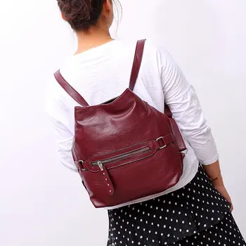 Multifunkčné Ženy, Kožené tašky Notebook ženy Školské tašky Pevné Cestovné Lady retro tašky pre dospievajúcich dievčat, peňaženiek a kabeliek