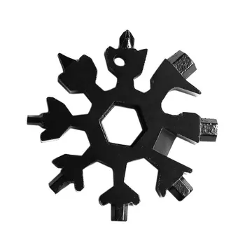 Multifunkčný 18 V 1 Snowflake Multi Pocket Tool Keyring Krúžok Na Kľúče Hex Uťahovák Uťahovák Nástroje, Ručné Nástroje