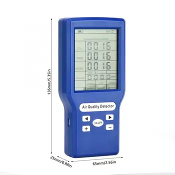 Multifunkčný LCD Displej Horľavý Plyn Oxid Uhličitý Detektor Analyzer Alarm Vysoká Citlivosť Monitor.