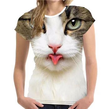 MUQGEW 2019 lete funny t-shirt ženy T-shirt Bežné Unisex Zábavnej 3D Tlač Zvierat Letné Krátke Sleeve T-Shirts Top #Y4