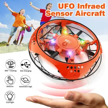 Muwanzhi Mini Lietanie Vrtuľníkom UFO RC Drone Ručné Snímanie Lietadlo So 6 LED svetiel Elektronické Quadcopter flayaball Hračka Pre dieťa