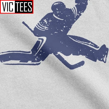 Muž Hokejový Brankár T-Shirt Športové Palice Puk Zimné T-Shirts Bežné Krátke Rukávy Topy Bavlna Tees Party Tričko