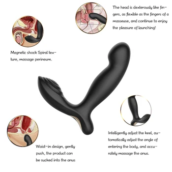 Muž masáž prostaty bezdrôtové diaľkové ovládanie Smart kúrenie, gay sex hračky Silikónové dvojité vibrácií Análny Plug sexuálne hračky pre pár