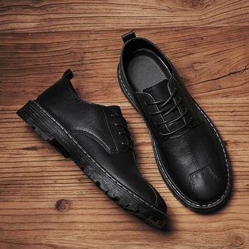 Muž skutočné homme jar uomo hombre soulier black zapatos scarpe bežné čistenie formálne de cuero sapatos mens priedušná