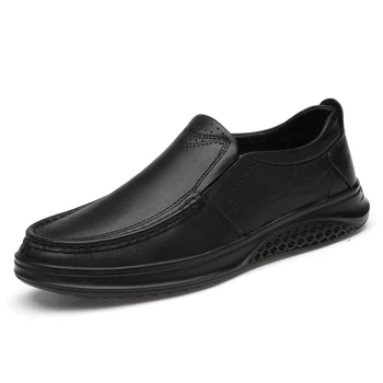 Muž v Lete Mokasíny s Dýchateľným otvormi Black 2020 Mens Topánky Originálne Kožené Šaty, Topánky Formálne Obuv Pošmyknúť na Business Mäkké