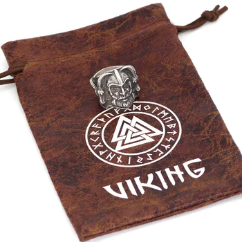 Muži 316L Nerezovej ocele nordic viking thor s kozím amulet krúžok