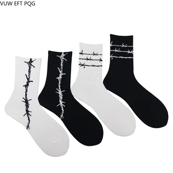 Muži a Ženy Ponožky Originálny Dizajn Ostnatého Drôtu Vzor Trend Módy Ulice, Hip Hop Štýl v Pohode Jedinečný Ponožky