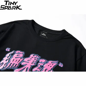 Muži Hip Hop T Shirt Streetwear Čínsky Znak Vtipné Tričko 2020 Letné Krátke Sleeve T-shirt Bavlna Bežné Topy Tees Harajuku