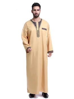 Muži Islamskej Arabské Moslimské Oblečenie Kaftan Vintage Voľné Šaty Jubba Mužov, Saudskej Arábii, Pakistane Šaty Plus Veľkosť Omán Rúcha Kostým