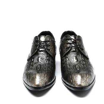 Muži Klasické Obchodné Formálne Topánky Ukázal Prst kožené topánky Retro Mužov Oxford Svadobné Party Šaty Topánky