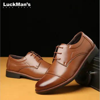 Muži Office Obuv Black Brown Oxford Topánky Veľké Plus Veľkosti 38-48 Mužov PU Kožené Šaty, Topánky Ukázal Prst Business Formálne Topánky