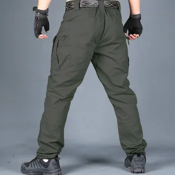 Muži Solid Color Rýchloschnúci Multi-Vrecká Vonku Taktické Cargo Nohavice Nohavice