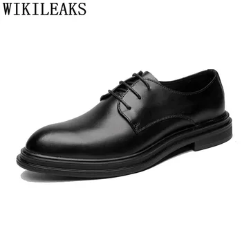 Muži Topánky Šnurovacie Patent Kožené Topánky Mužov Formálne Mariage Svadobné Šaty, Obuv Muži Oxford Topánky Pre Mužov Zapatos Hombre Vestir