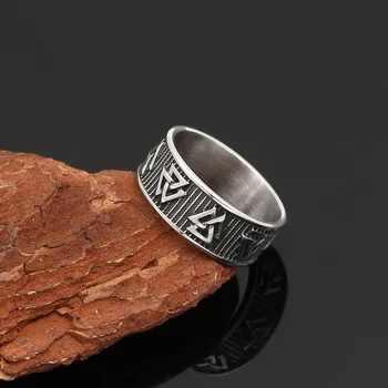 Muži z nehrdzavejúcej ocele Severanov viking odin symbol pohanských kompas amulet krúžok