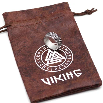 Muži z nehrdzavejúcej ocele Severanov viking odin symbol pohanských kompas amulet krúžok