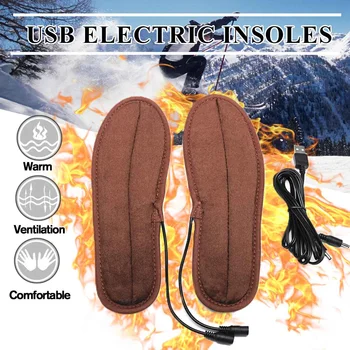 Muži Ženy Unisex USB Elektrickým Pohonom Vykurovacej Vložky Pre Vonkajšie Športové Topánky, Topánky Nohy Teplejšie Plyšové Mäkké Kožušiny Vyhrievané Vložky do topánok