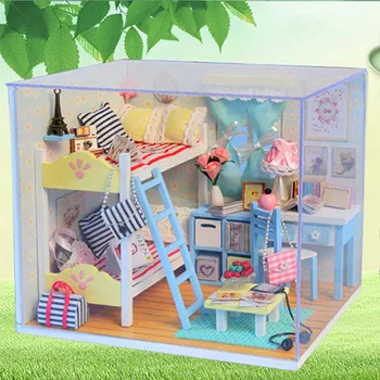 Mylb DIY domček pre bábiky 3D Drevené Mini Doll House Realisticky Ručné Miniatúrne Dollhouses Súpravy, Hračky pre Deti, Darčeky