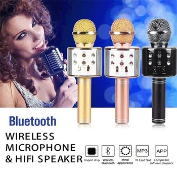 Myriann Bluetooth Bezdrôtový Mikrofón Ručný Karaoke Mikrofón USB KTV Prehrávač, Bluetooth Reproduktor Nahrávať Hudbu Mikrofóny