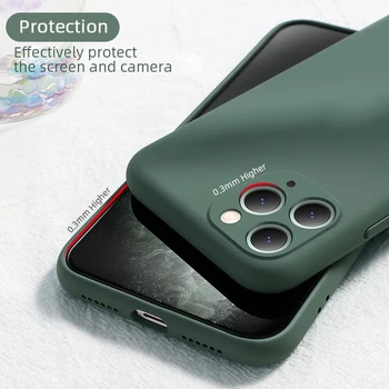 Mäkké Silikónové Kvapaliny Telefón puzdro Pre IPhone 11 12 Pro Max 7 8 6 6 Plus X XR XS 12 Rám Shockproof Ochranný Kryt