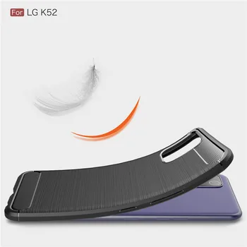 Mäkké Uhlíkových Vlákien Prípade Pre LG K52 Prípade K42 K92 5G K8 2018 K9 Kryt Zásuvky Ochranné Späť Telefón Nárazník Pre LG K52 Funda