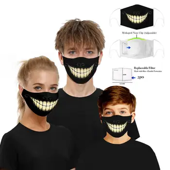 Móda 3D Tlač Opakovane PM2.5 Filtra Úst Tvár Masku Unisex Úst Utlmiť Maska Športové Vetru Anti-fog Priedušná Masky