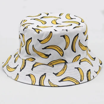 Móda Banán tlač vedierko hat ploché rybárov spp cestovné klobúky bežné čiapky veľkoobchod
