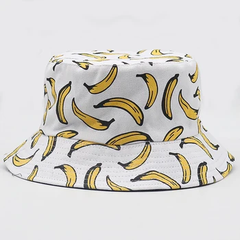 Móda Banán tlač vedierko hat ploché rybárov spp cestovné klobúky bežné čiapky veľkoobchod