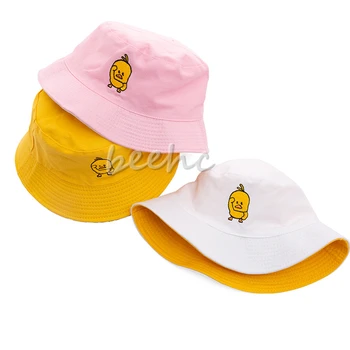 Móda bežné kačica Slnečník spp klobúk pre ženy, mužov list Vedierko Hat Bob Hip Hop Čiapky Letné dvoch strán nosenie pláž hat