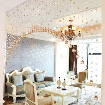 Móda Crystal Perličiek Závesy Dverí Luxusné Obývacej Izby, Spálne, Okno, Dvere, Dekorácie Skla záclony Svadobná Výzdoba