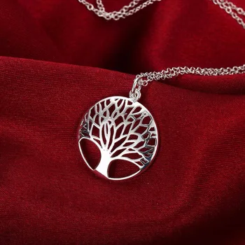 Móda Duté Z Striebro Ženy, Prívesky, Náhrdelníky Pre Matky Dní Zasadiť Strom Svadobné Zapojenie Náhrdelník Šperky