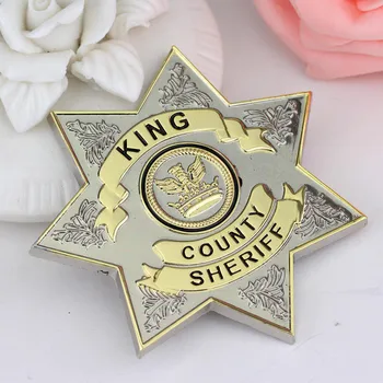 Móda, Film, Šperky Walking Dead Jednotné Star King County, Šerif List, Odznak Brošňa Gaes Cosplay Klopě Pin Brošne