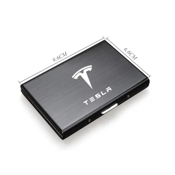 Móda Hliníkové RFID Antimagnetic Tlačidlo Prípade Kreditnej Karty Slim Blokovanie Držiteľ Prípade Tesla Model 3 Model X Model S Model Y
