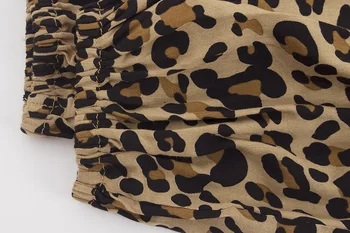 Móda Jar Jeseň Šaty Žien 2020 leopard Tlač s dlhým rukávom vintage A-Line maxi Šaty elegantné bežné Midi dlhé Šaty