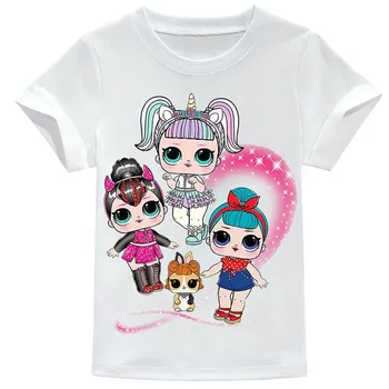 Móda L. O. L Šaty pre Dievčatá, detské Oblečenie, Detský Šaty, Baby, Dievčatá Kostým Letné T-Shirt + Sukne Set +taška